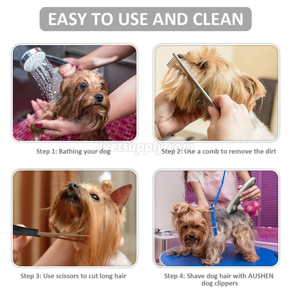 Rechargeable Dog Grooming Kit Low Noise Dog Shaver Clippers for Dogs and Cats